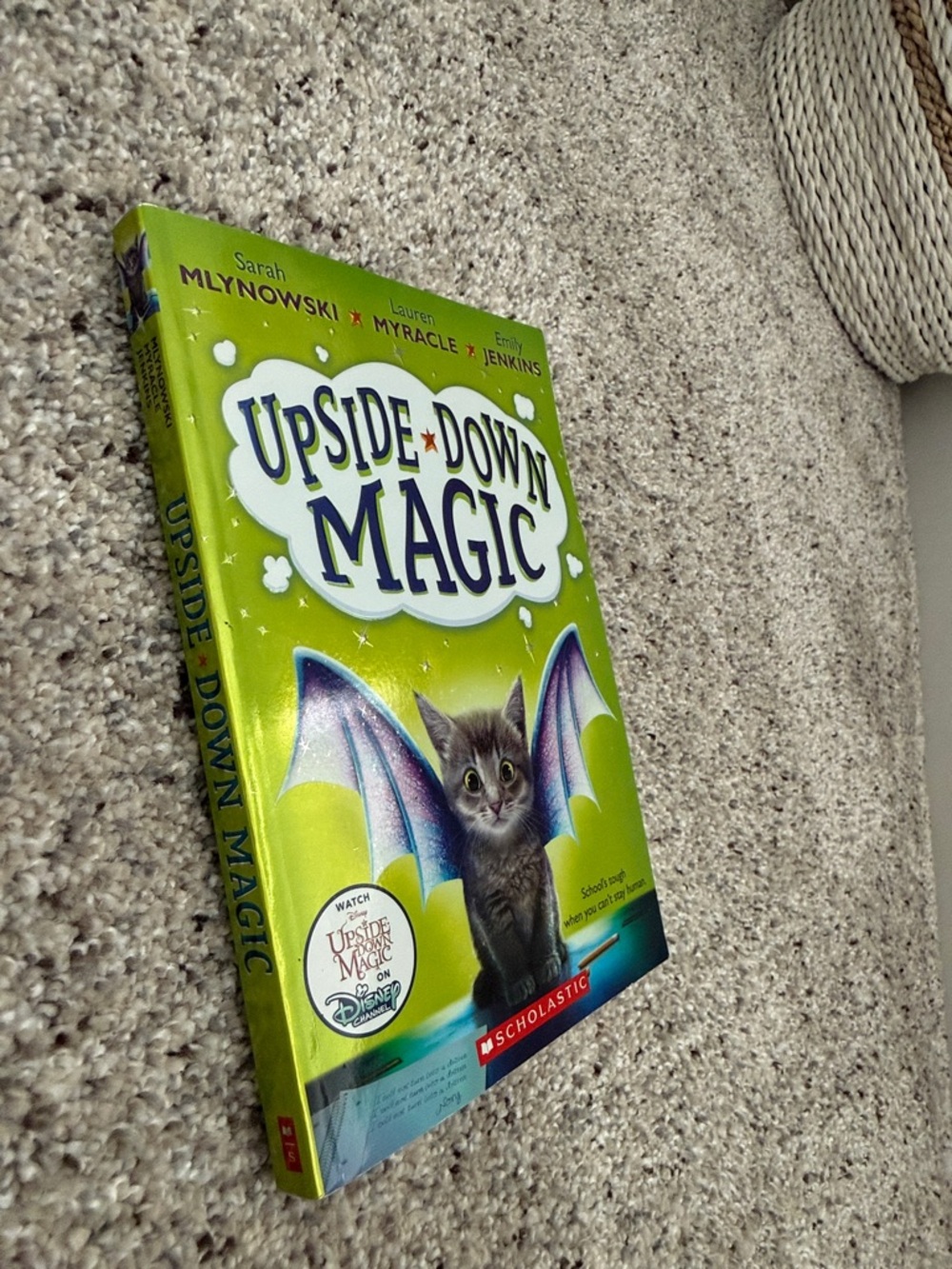 Scholastic Upside Down Magic - Lime Green Cover with Purple & Blue Accents